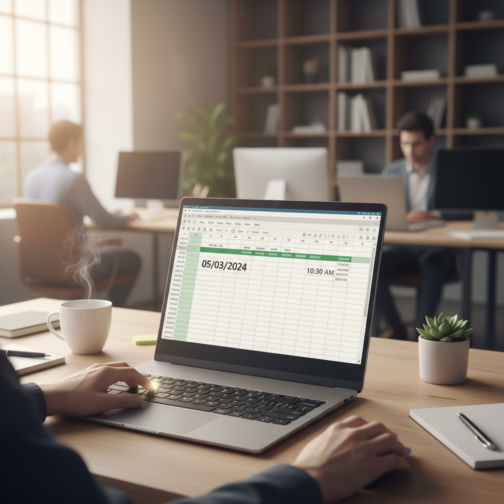 inserción rápida de fechas y horas en Excel