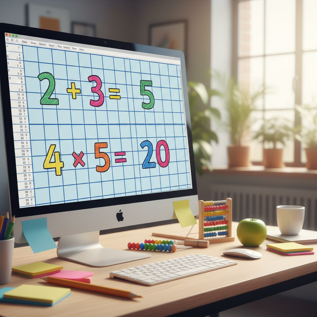 excel cuaderno matematicas niños